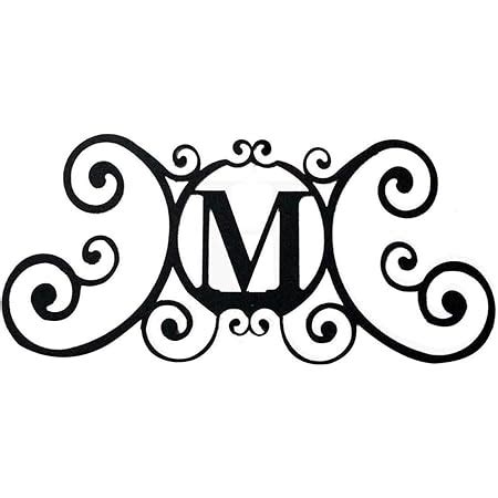 24 inch house plaque letter wrought iron metal scrolled monogram|24 Inch House Plaque Letter .